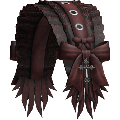 Ruffled Celestial Ribbon Headband (Dark Red) Roblox item