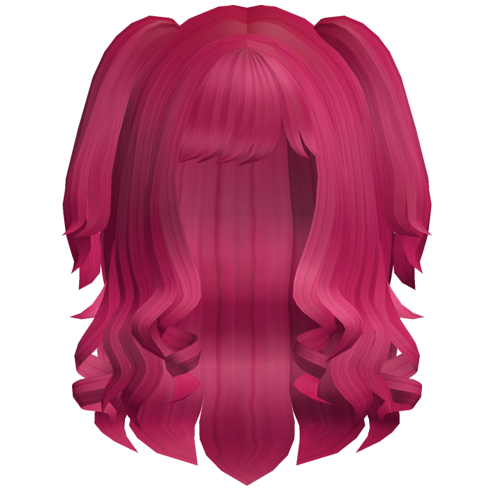 Cute Swirly Curled Pigtails (Hot Pink)