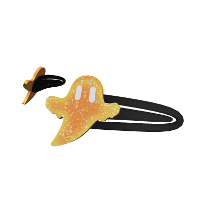 Orange and Black Glitter Ghost Halloween Hair Cips Roblox item