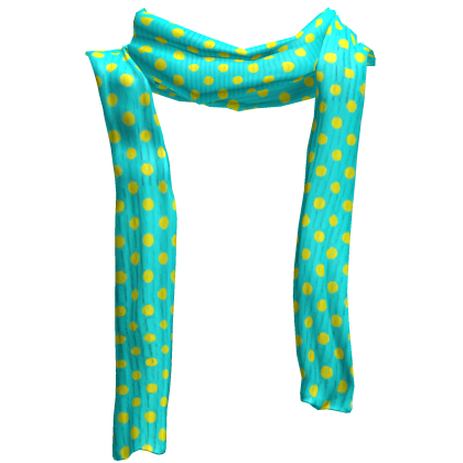 ♡ harajuku teal & yellow polka dot long scarf 1.0 
