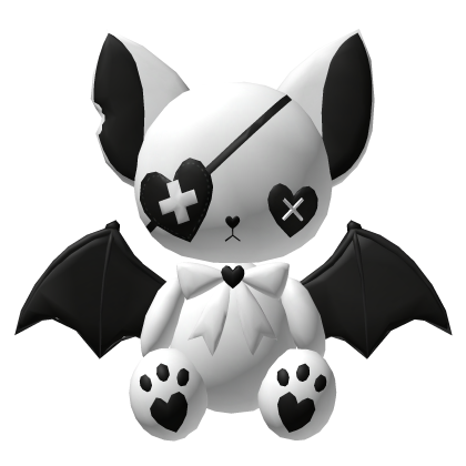 Goth Big Bat Plush - White Black