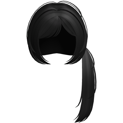 ୨୧ kawaii long side pony tail in Black