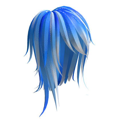 Long Layered Scene Hair - Ice Blue