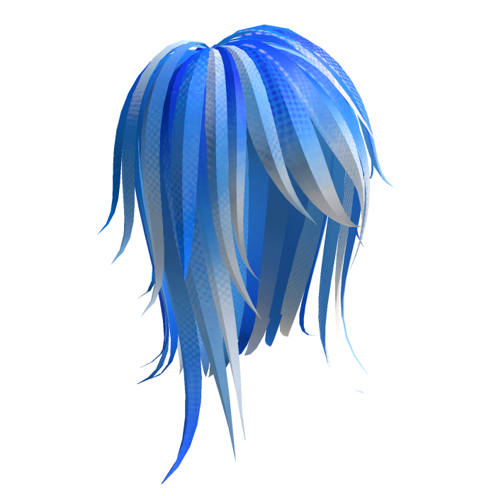 Long Layered Scene Hair - Ice Blue