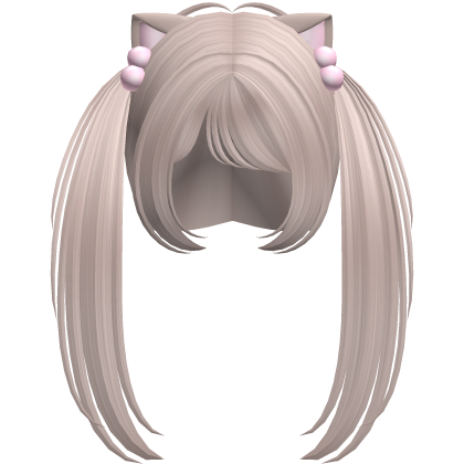 ♡ kawaii milk tea pigtails with cat ears