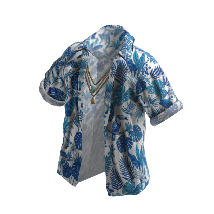 ☀️ Tropical Summer Hawaiian Beach Shirt Blue☀️ thumbnail