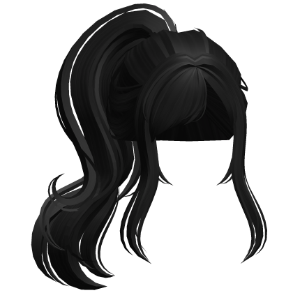 Long Wispy High Ponytail w/ Bangs in Black Roblox item