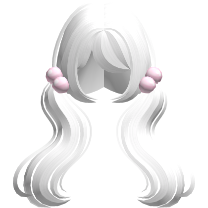 ♡ cute white long wavy doll pigtails Roblox item