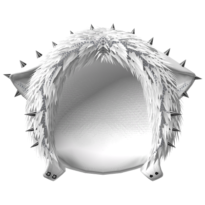emo rhinestone spiky fur hood w ears gothic white Roblox item
