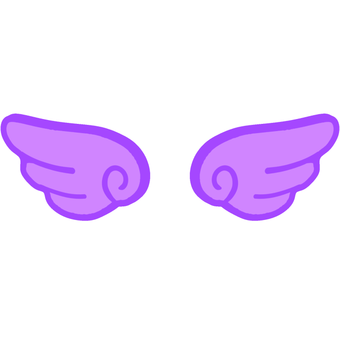 ♡ Cute Glowing Angel Chibi Wings in Purple