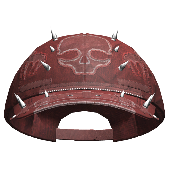 Punk Skeleton Pierced Cap Red