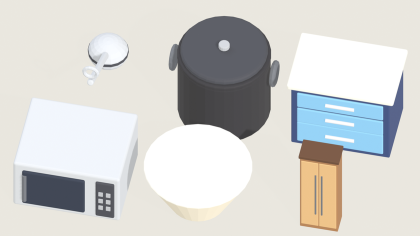 Low Poly Kitchen Appliance Pack x55 Cooking Props preview 6