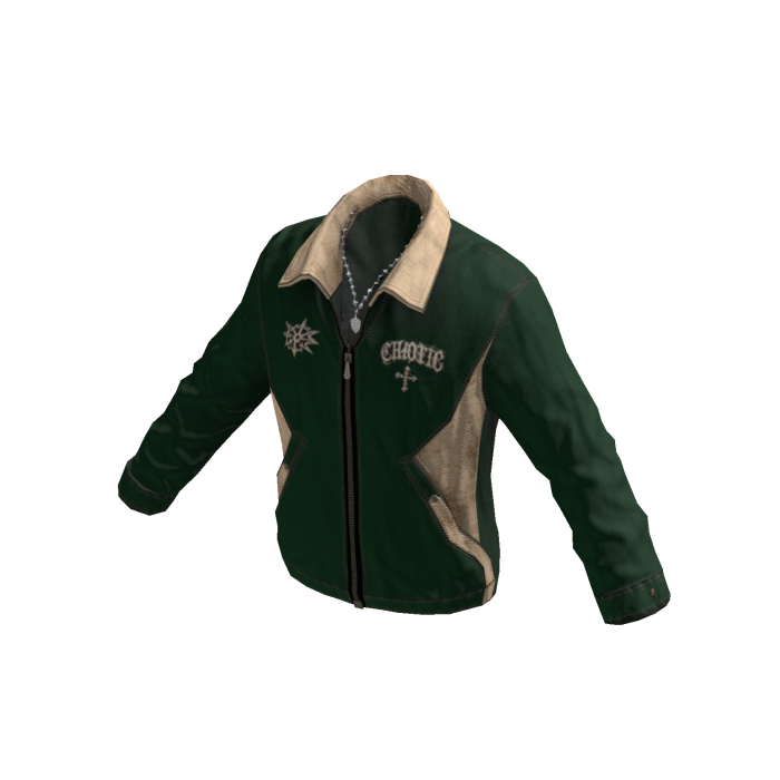 Contrast Collar Zip Jacket (Green)