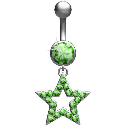 Oversized Scene Star Green Belly Ring Piercing 