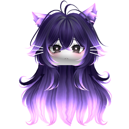 Kawaii Swirly Emissive Cat Ears w/ Face (Galaxy)