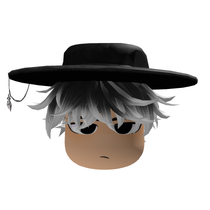 Messy Emo Boy Tophat w Face (Black/White) thumbnail