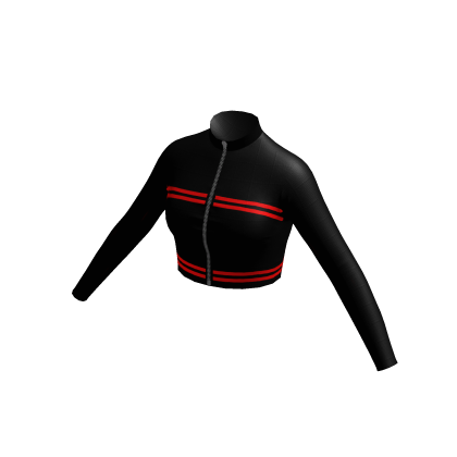 HUGO Black Red Stripe Crop Top thumbnail