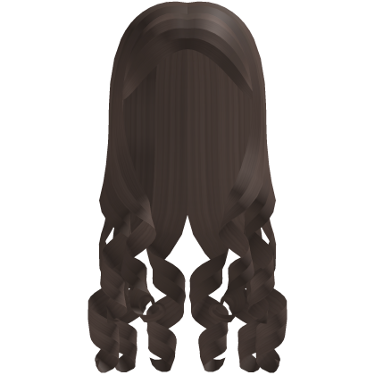 ꒰ ♡ ꒱ long curled hair with hearts in light brown Roblox item