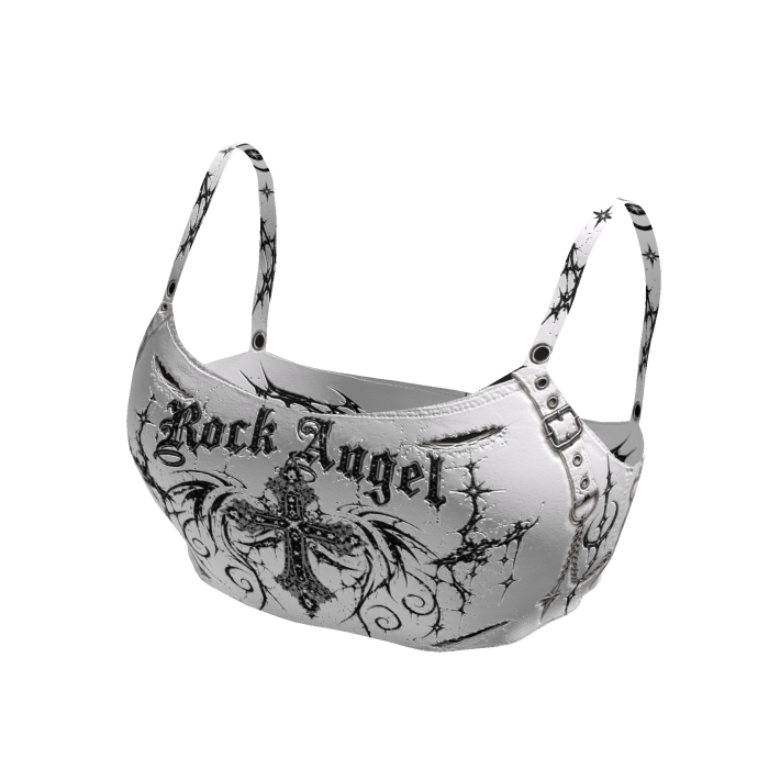 ✅🔴Y2K White Angel Crop Top✅🔴Emo Goth