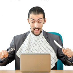 Man, eating cardboard