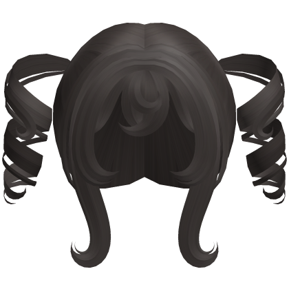 dark ash kawaii anime swirly bouncy pigtails