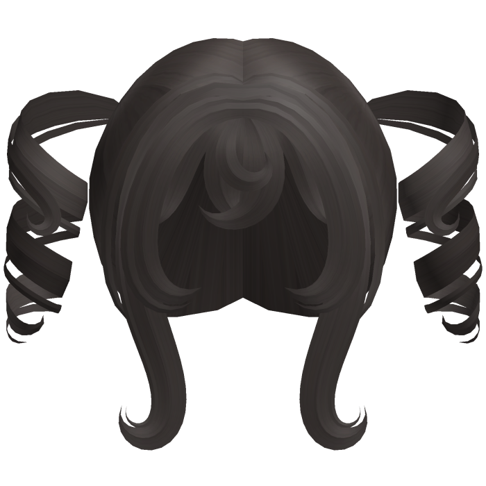 dark ash kawaii anime swirly bouncy pigtails