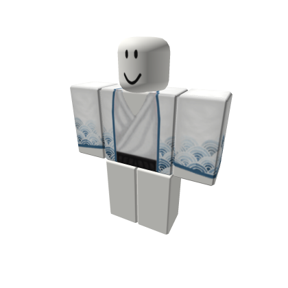 White & Blue Hoari Water Anime Samurai Robe + - Roblox