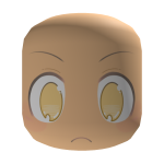 ꒰ : cutesy alert anime face mask in peach