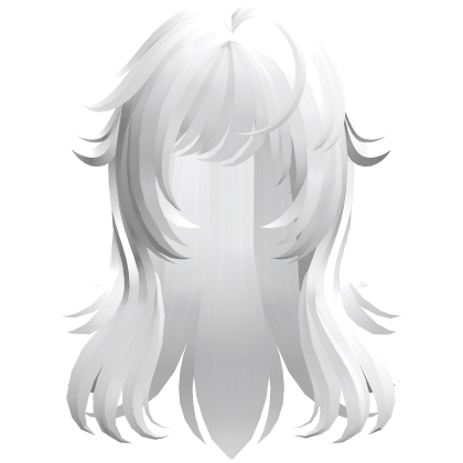 fluffy layered wolfcut in white Roblox item