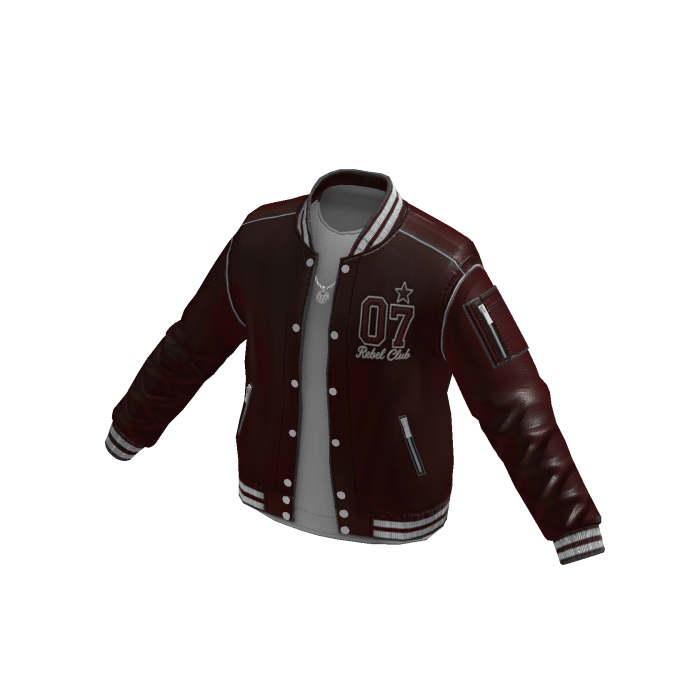 Varsity Letterman Jacket w/ Patch (Maroon)