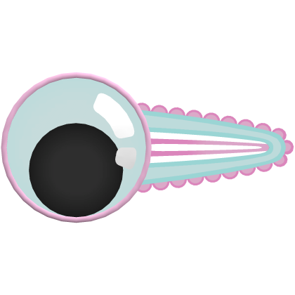 cute googly eye hair clip teal blue and pink