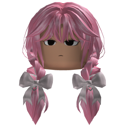 Twin Braided Hair w/ Bows (Pink)