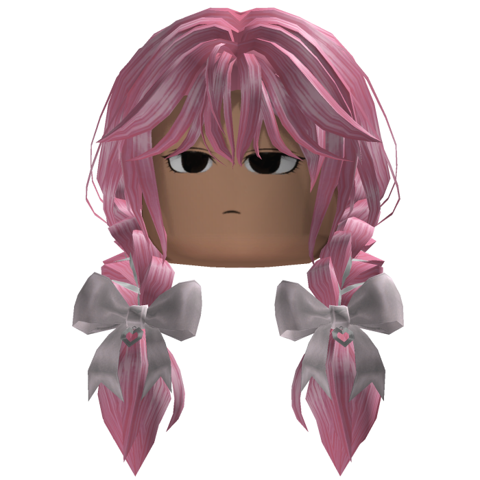 Twin Braided Hair w/ Bows (Pink)