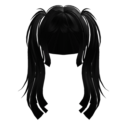 messy harajuku gyaru twintails (black) Roblox item