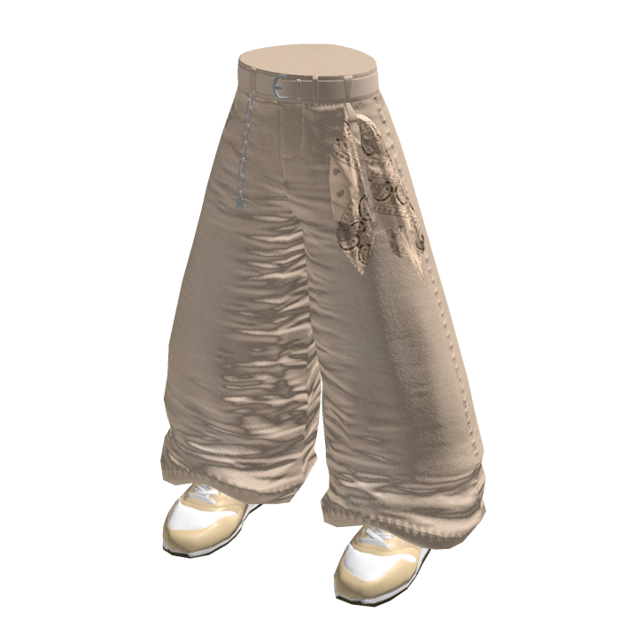Washed Baggy Pants (Cream)