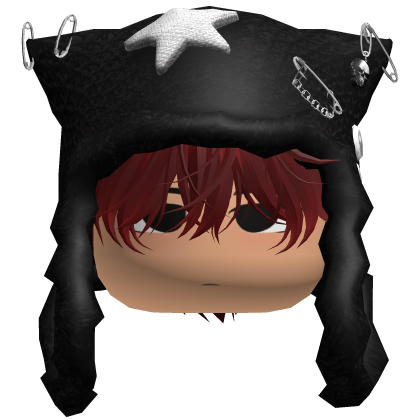 Cute boy w Anime Hair Y2K Ushanka (Red) Roblox item