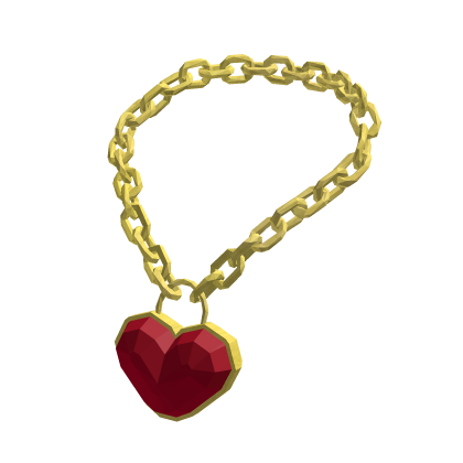 Gold Ruby Heart Locket Chain thumbnail