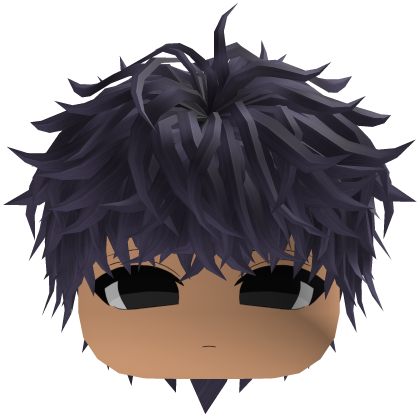 Purple Messy Anime Hair w/ Face
