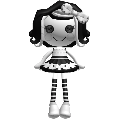 Black & White Monochrome Harajuku Cute Doll; Left