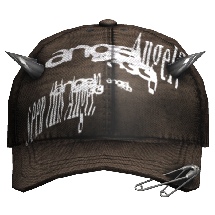 brown distressed worn angel cap