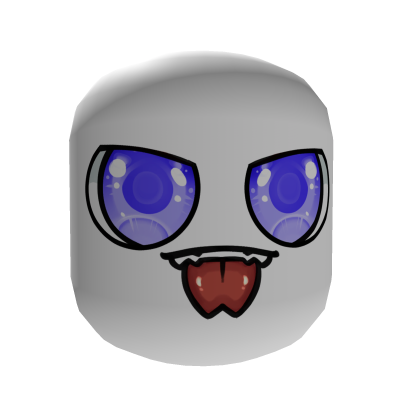 Grr Face Mask || Blue Variant || Solid White Roblox item