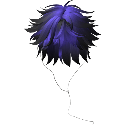 Y2K emo boy with headphones, purple black hair
