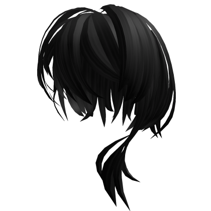 Swept Hair with bangs, Messy (Black) Y2K Roblox item