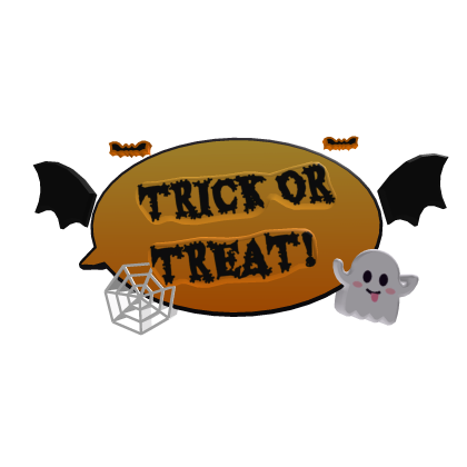TRICK OR TREAT! Halloween Bat Speech Bubble