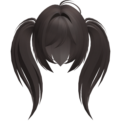 moe emo long fluffy side ponytails brown