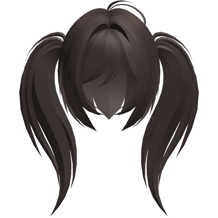 moe emo long fluffy side ponytails brown