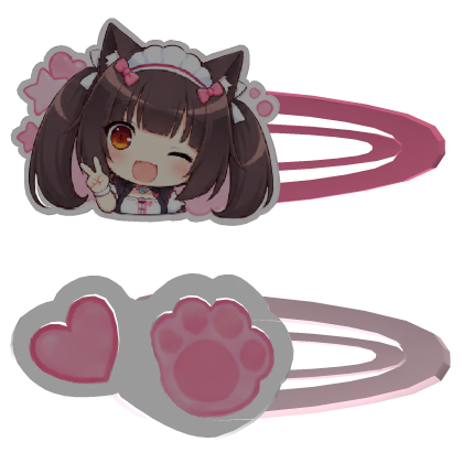 ♡ kawaii pink hair clip Roblox item