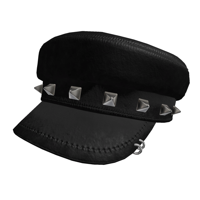 (New) Black Beret Hat Vkei Emo Gothic Real Silver