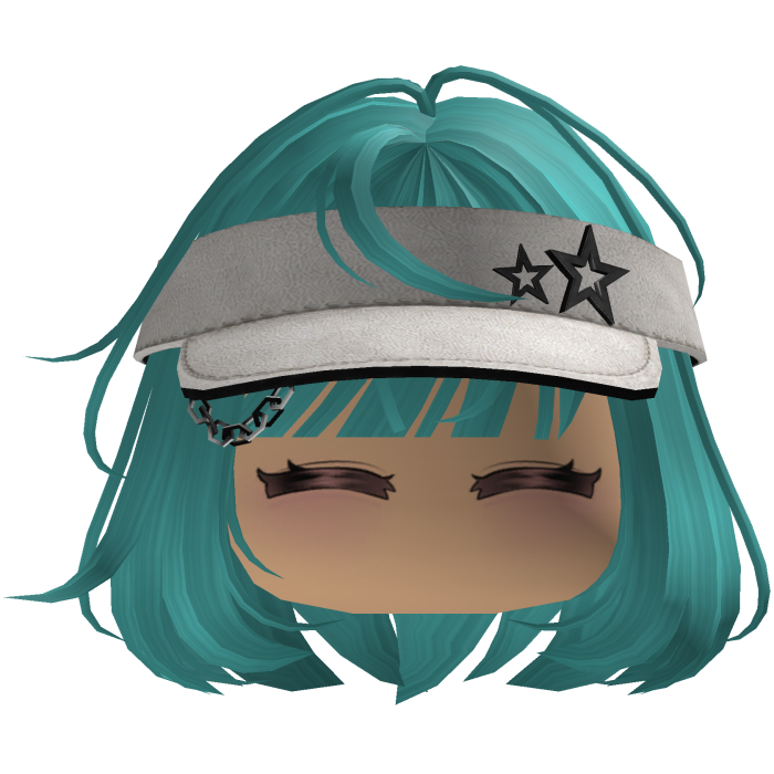 Cute emo y2k hair fluffy (cyan)