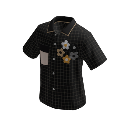 Daisy Pocket Plaid Shirt (black)